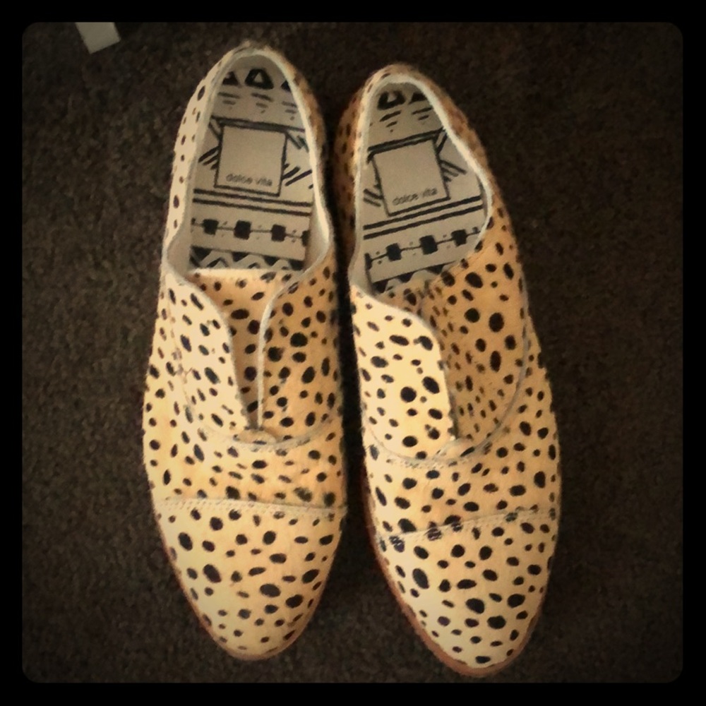 Dolce vita leopard pony hair loafers